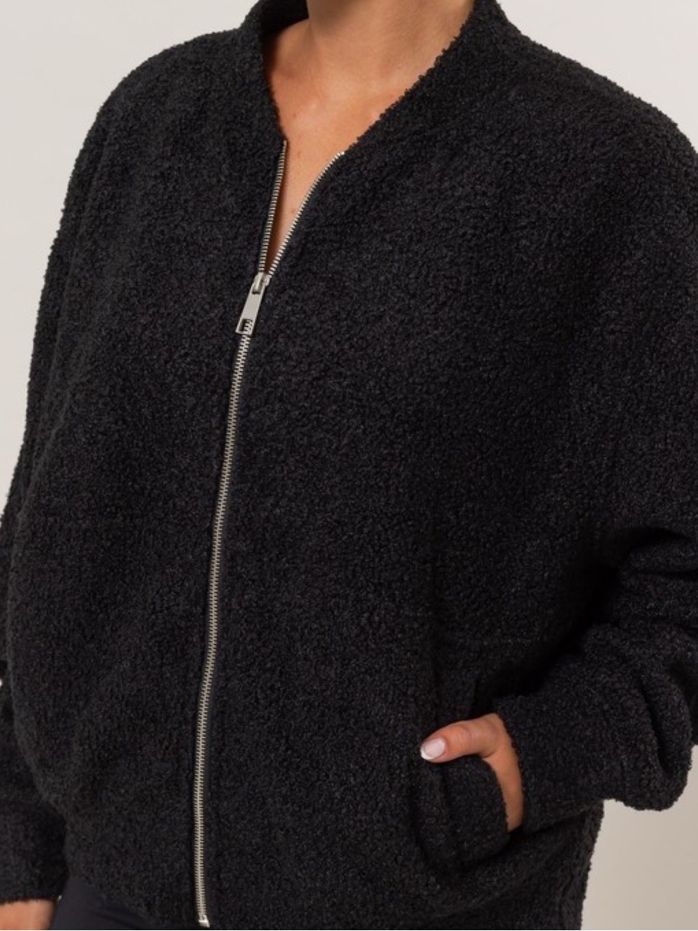 HYFVE Black Sherpa Bomber Jacket